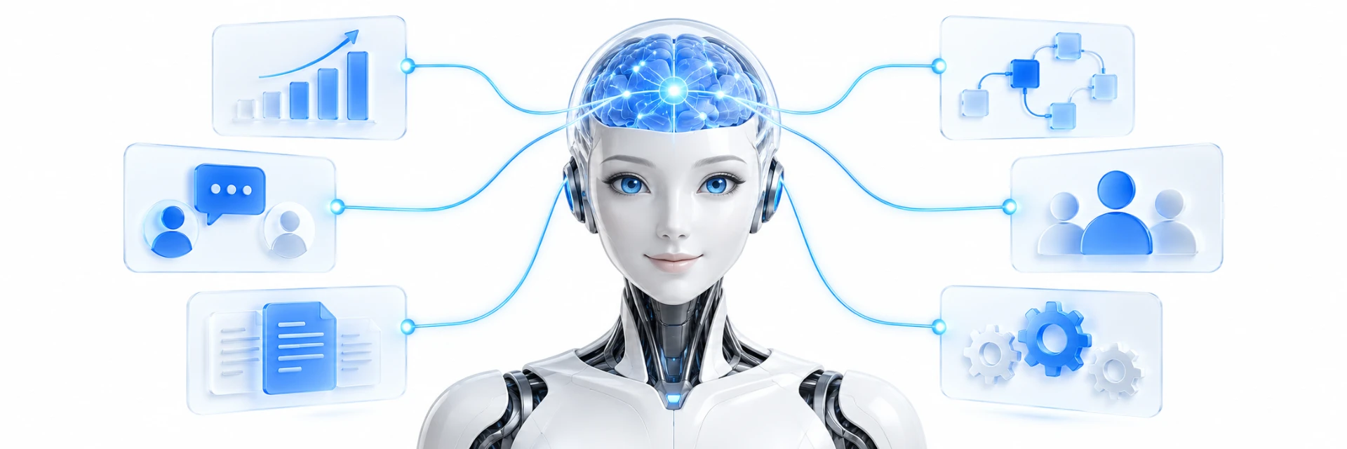 Assistente de IA conectado a dados, conversas, documentos, fluxos, equipes e automações